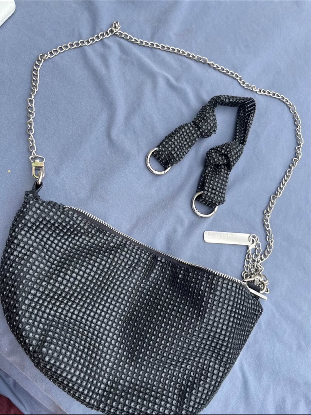 Black Michael Kors purse with metal Mesh